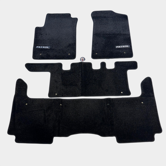 Nissan Patrol Y62 Luxury Black Floor Mats with Logo