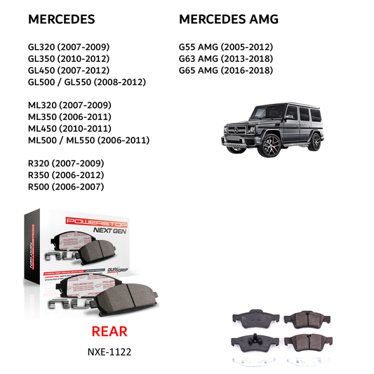 Mercedes AMG - Rear Carbon Fiber Ceramic Brake Pads by PowerStop NextGen (G63) (NXE-1122)