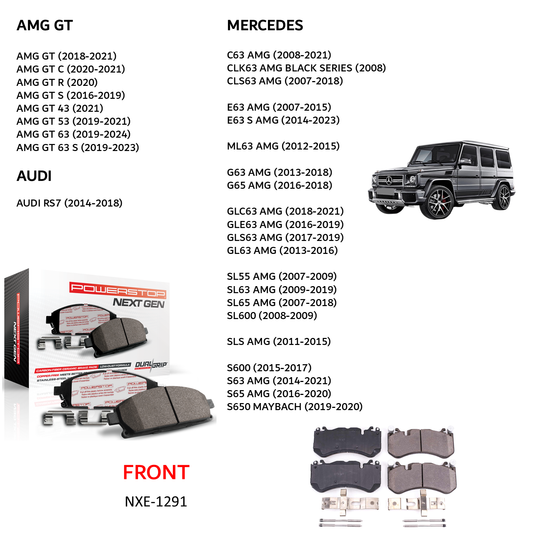 Mercedes AMG Audi RS7 - Front Carbon Fiber Ceramic Brake Pads by PowerStop NextGen (G63) (NXE-1291)