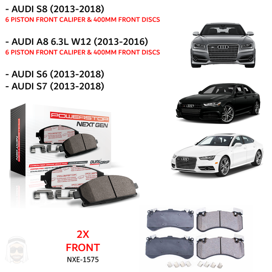 Audi S6 S7 S8 (2013 to 2018) - Front Carbon Fiber Ceramic Brake Pads by PowerStop NextGen (NXE-1575)