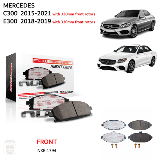 Mercedes C300 E300 - Front Carbon Fiber Ceramic Brake Pads by PowerStop NextGen (W205) (NXE-1794)