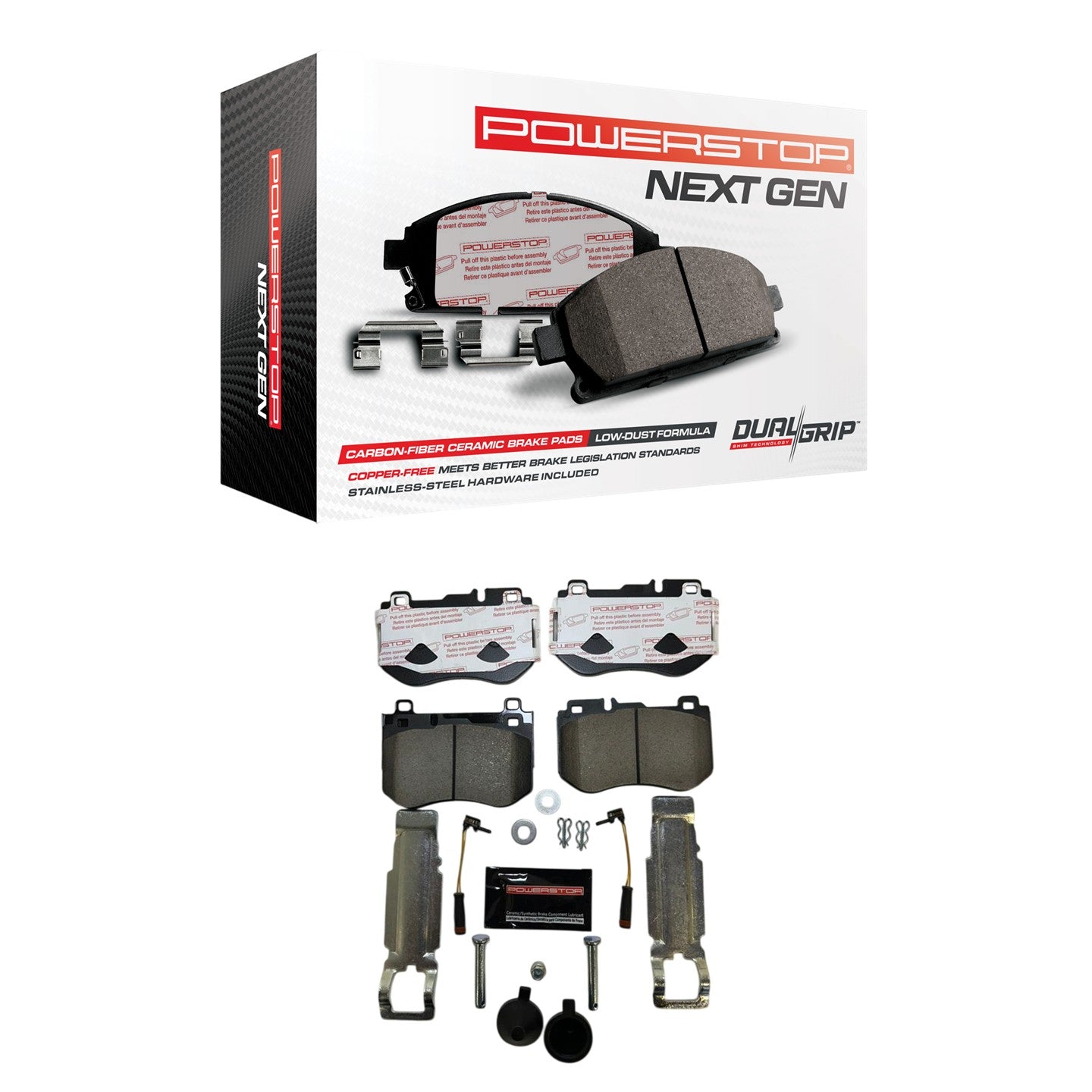 Front Carbon Fiber Ceramic Brake Pads by PowerStop NextGen NXE-1862