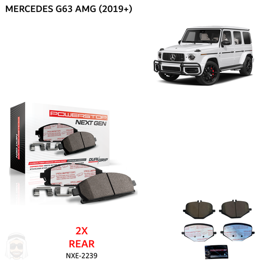 Mercedes G63 AMG 2019+ Rear Carbon Fiber Ceramic Brake Pads by PowerStop NextGen (NXE-2239)