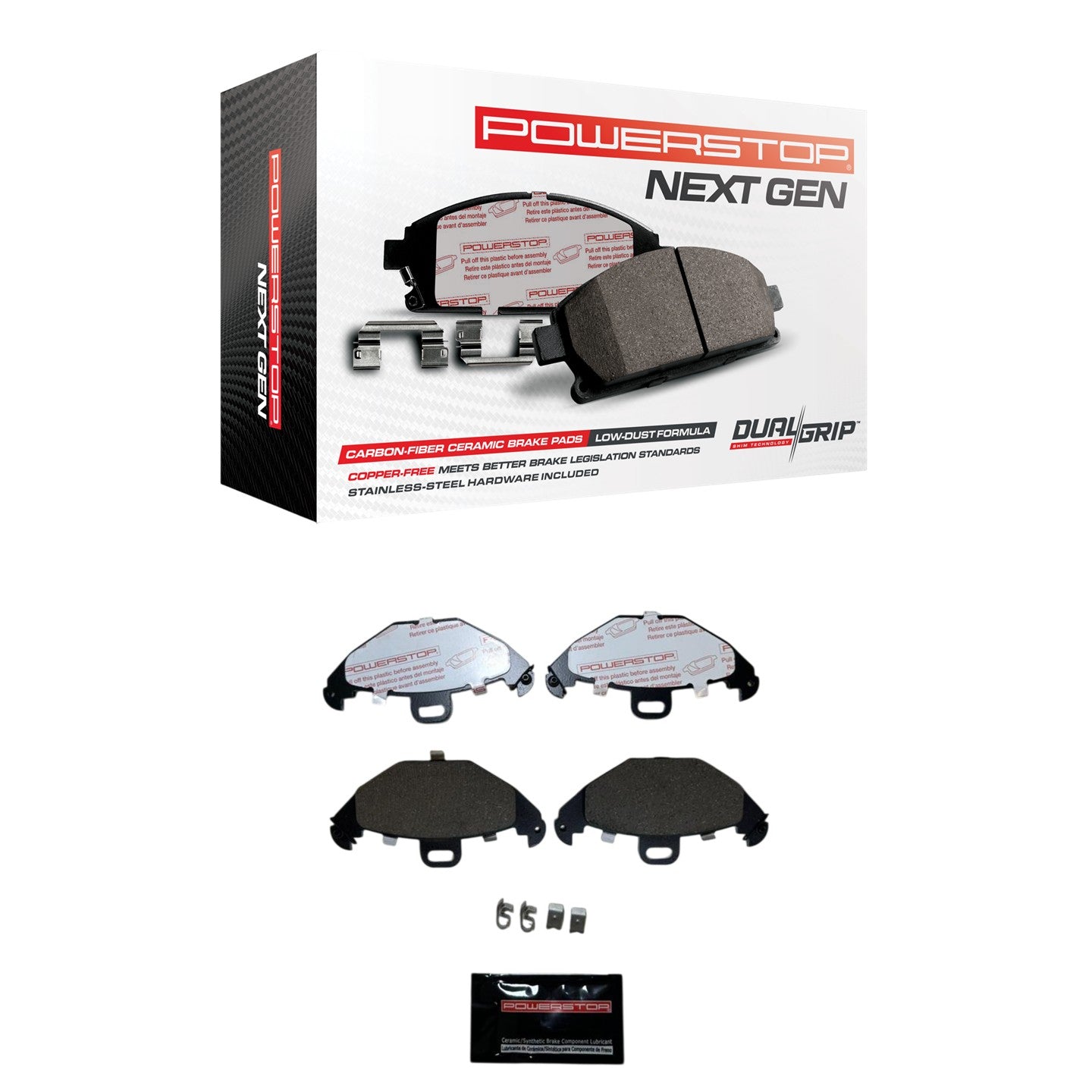 Rear Carbon Fiber Ceramic Brake Pads by PowerStop NextGen NXE-2349