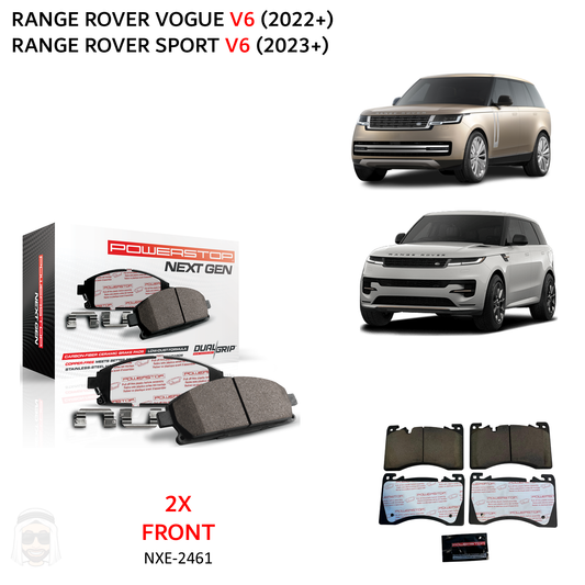 Range Rover V6 (2022+) Front Carbon Fiber Ceramic Brake Pads by PowerStop NextGen (Land Rover Vogue Sport) (NXE-2461)