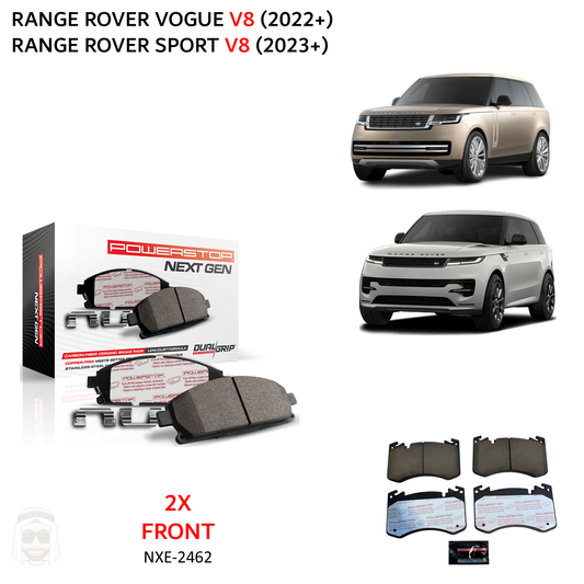 Range Rover V8 (2022+) Front Carbon Fiber Ceramic Brake Pads by PowerStop NextGen (Land Rover Vogue Sport) (NXE-2462)