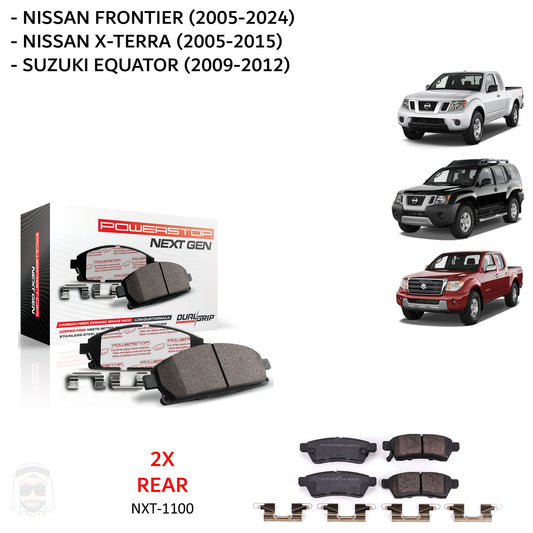Nissan XTerra - Rear Carbon Fiber Ceramic Brake Pads by PowerStop NextGen (Frontier Suzuki Equator) (NXT-1100)