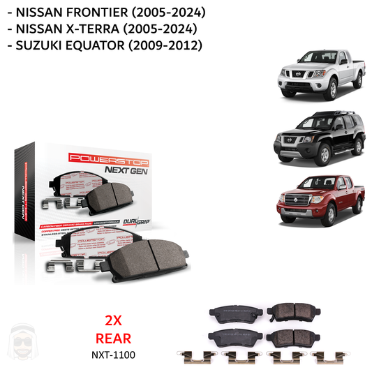 Nissan XTerra - Rear Carbon Fiber Ceramic Brake Pads by PowerStop NextGen (Frontier Suzuki Equator) (NXT-1100)