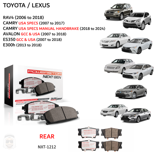 Toyota Lexus - Rear Carbon Fiber Ceramic Brake Pads by PowerStop NextGen (RAV4 Camry Avalon ES350 ES300h) (NXT-1212)
