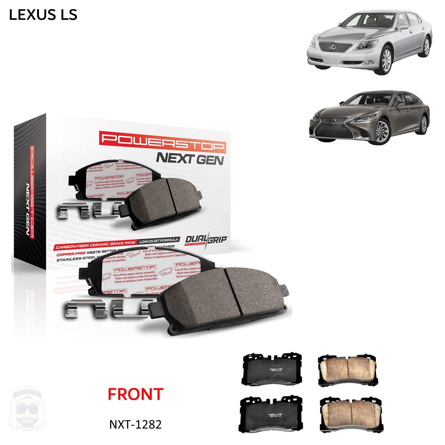 Lexus LS - Front Carbon Fiber Ceramic Brake Pads by PowerStop NextGen NXT-1282