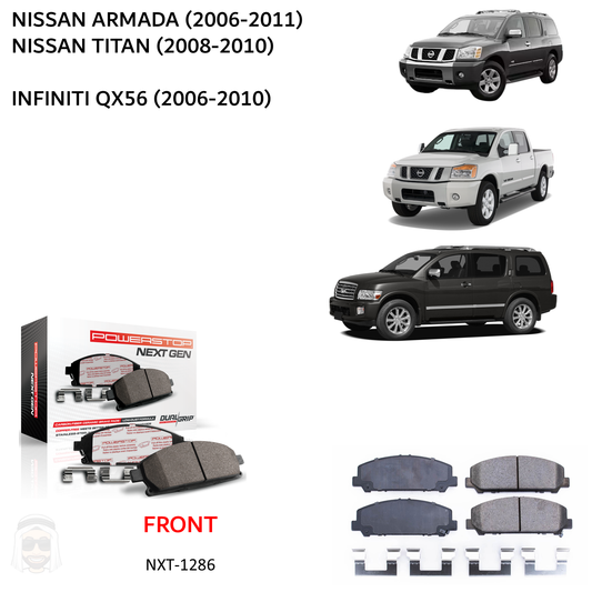Armada QX56 (2006-2011) - Front Carbon Fiber Ceramic Brake Pads by PowerStop NextGen (Nissan Infiniti QX56 Titan) (NXT-1286)