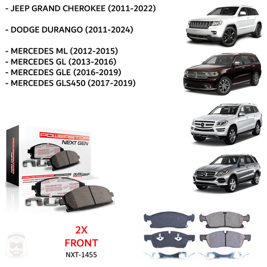 Jeep Grand Cherokee Dodge Durango Mercedes - Front Carbon Fiber Ceramic Brake Pads by PowerStop NextGen (NXT-1455)