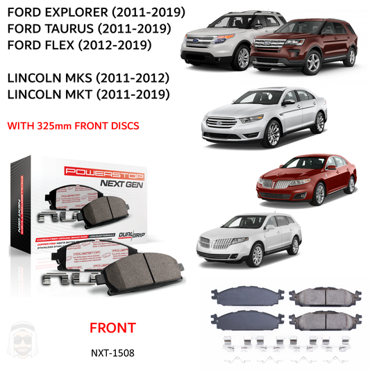 Ford Explorer (2011-2019) - Front Carbon Fiber Ceramic Brake Pads by PowerStop NextGen (Taurus Flex Lincoln MKS MKT) (NXT-1508)