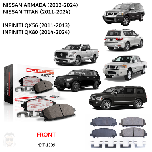 Armada QX (2012-2024) - Front Carbon Fiber Ceramic Brake Pads by PowerStop NextGen (Nissan Infiniti QX56 QX80 Titan) (NXT-1509)