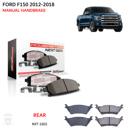 Ford F150 (2012-2018 Manual Handbrake) Rear Carbon Fiber Ceramic Brake Pads by PowerStop NextGen (NXT-1602)