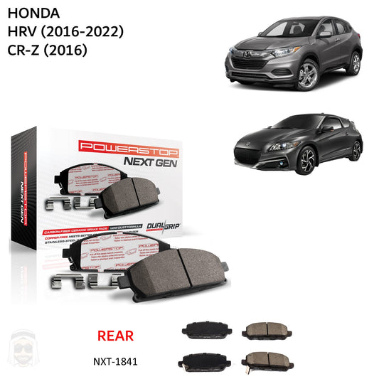 Honda HRV CR-Z 2017-2022 - Rear Carbon Fiber Ceramic Brake Pads by PowerStop NextGen (NXT-1841)