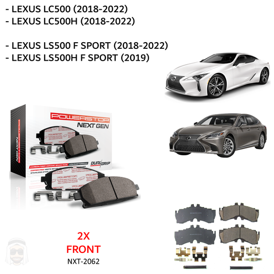 Lexus LC500 and LS500F Sport 2018 to 2022 - Front Carbon Fiber Ceramic Brake Pads by PowerStop NextGen (LC500h) (NXT-2062)