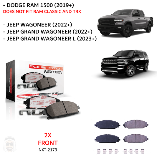 Dodge RAM 1500 2019+ Front Carbon Fiber Ceramic Brake Pads by PowerStop NextGen (Jeep Grand Wagoneer L) (NXT-2179)