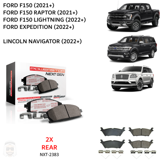 Ford (2021+) Rear Carbon Fiber Ceramic Brake Pads by PowerStop NextGen (Raptor F150 Lightning Expedition Lincoln Navigator) (NXT-2383)