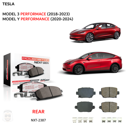 Tesla Model 3 Y Performance - Rear Carbon Fiber Ceramic Brake Pads by PowerStop NextGen (NXT-2387)