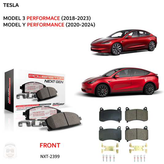 Tesla Model 3 Y Performance - Front Carbon Fiber Ceramic Brake Pads by PowerStop NextGen (NXT-2399)