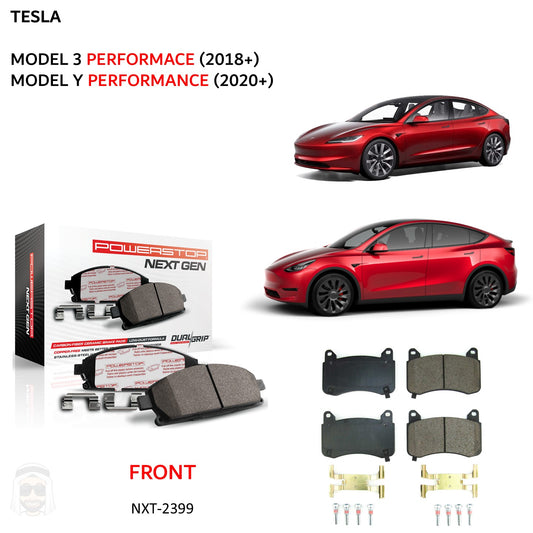 Tesla Model 3 Y Performance - Front Carbon Fiber Ceramic Brake Pads by PowerStop NextGen (NXT-2399)
