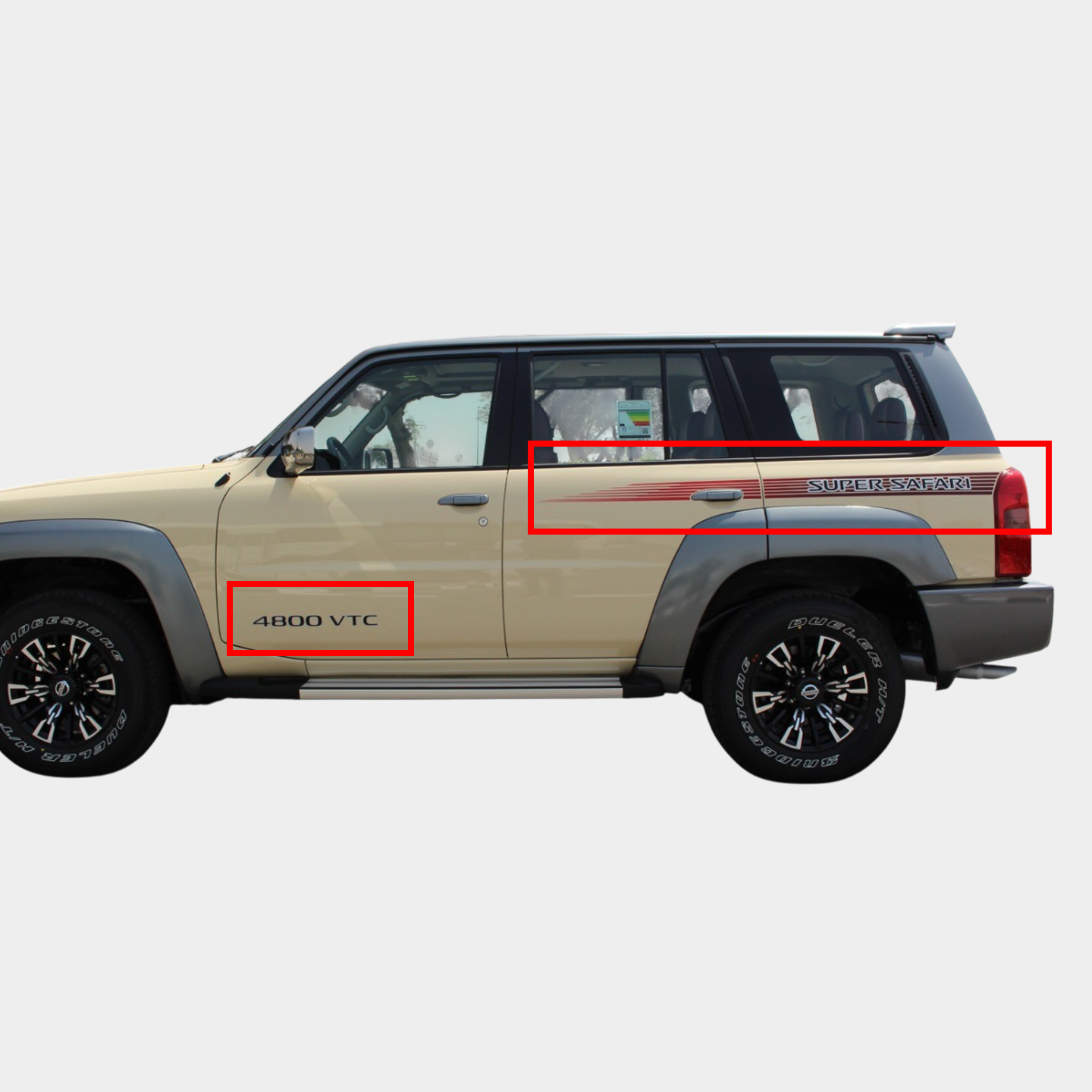 Super Safari 4-door 2023 2024 Side Stripe Stickers with 4800 VTC Door Stickers - Nissan Patrol Y61 VTC GU (Copy One)