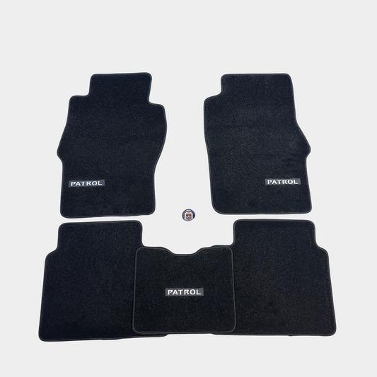 Nissan Patrol Y61 GU Luxury Black Floor Mats with PATROL Logo (5 pieces)