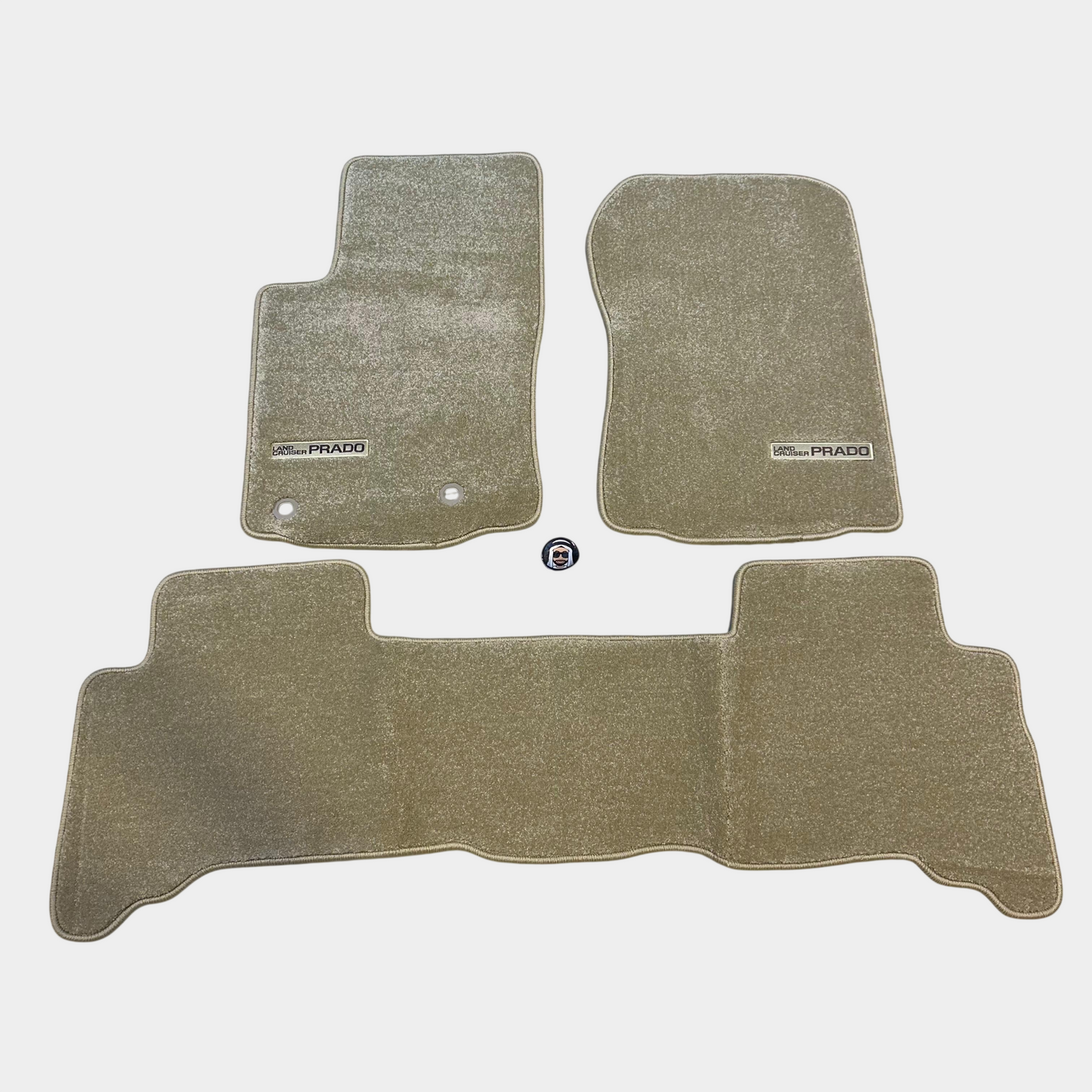 Toyota Prado 2010-2023 Luxury Beige Floor Mats with Logo