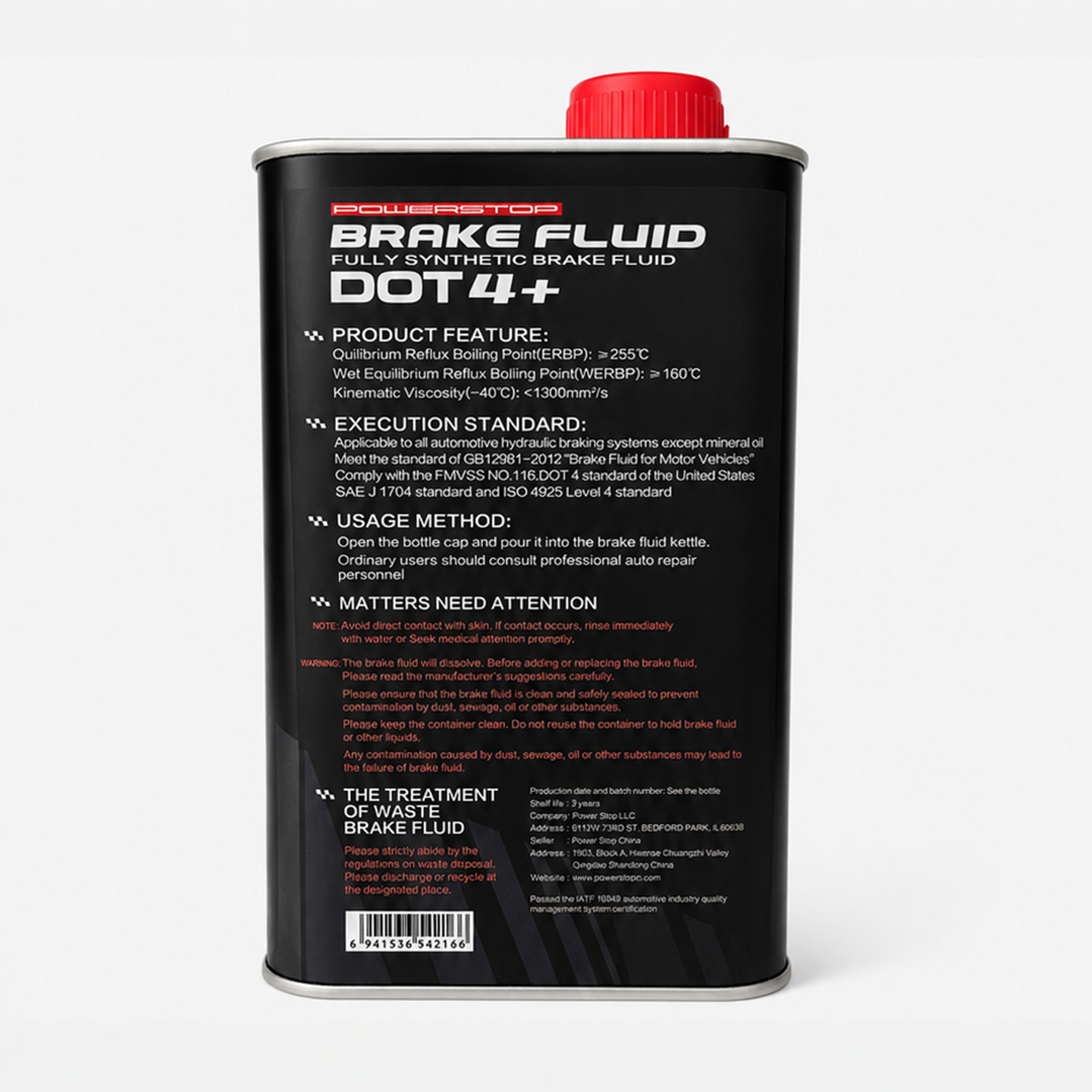 PowerStop DOT 4+ Fully Synthetic Brake Fluid 800ml