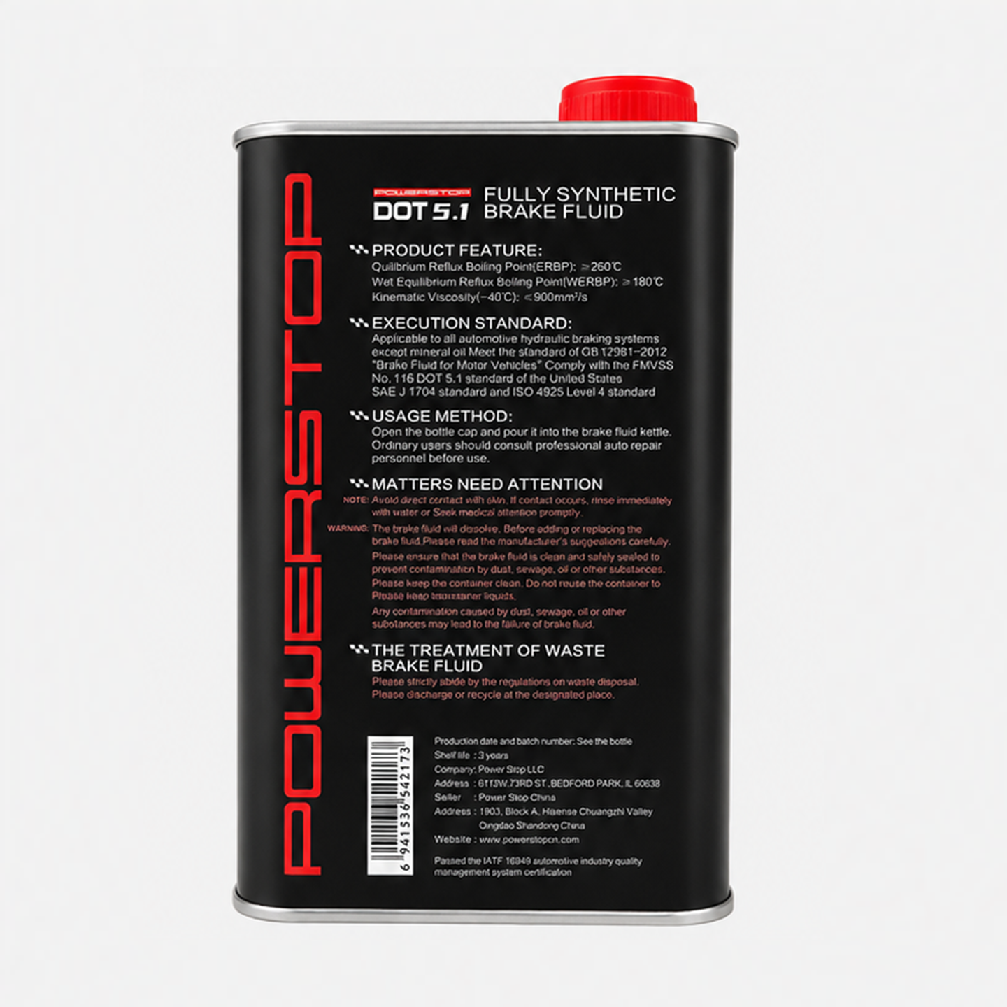 PowerStop DOT 5.1 Fully Synthetic Brake Fluid 800ml