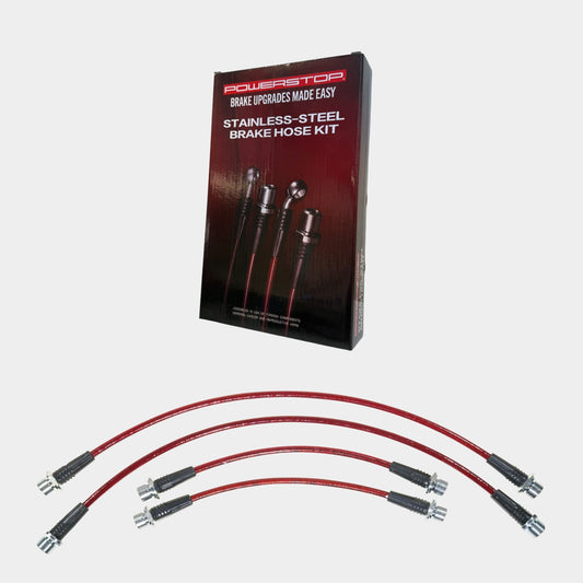 Toyota Lexus Stainless Steel Red Brake Hose Kit by PowerStop BH00402