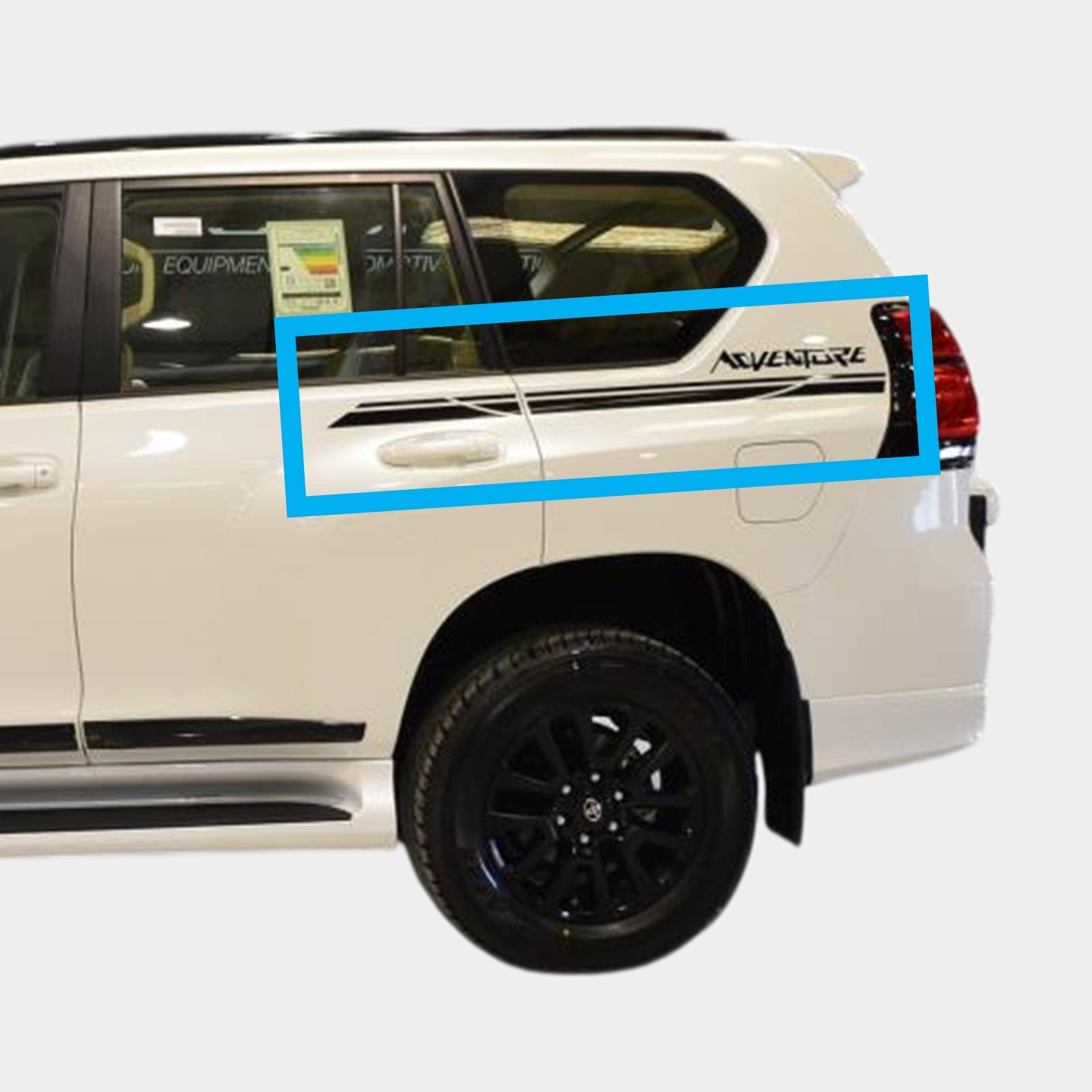 ADVENTURE Black Side Stripe Stickers Decals - Toyota Prado (2018-2023)