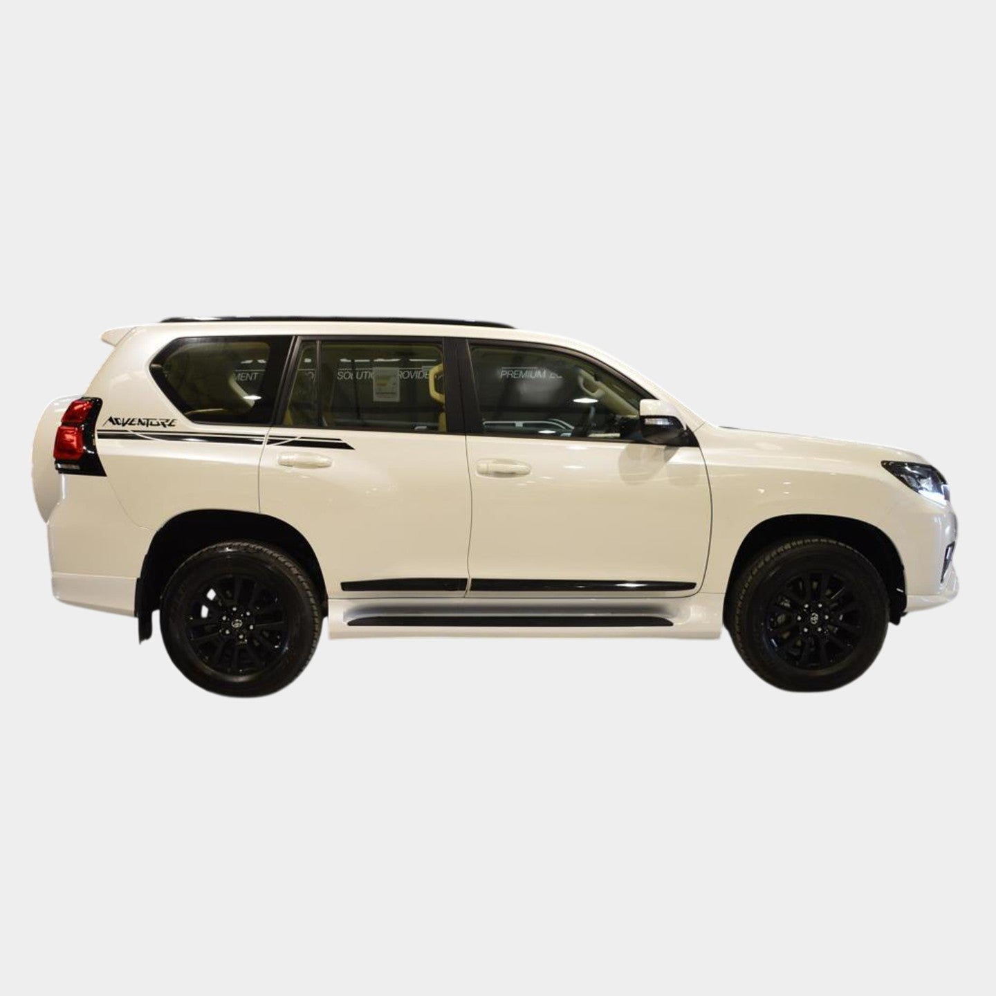 ADVENTURE Black Side Stripe Stickers Decals - Toyota Prado (2018-2023)