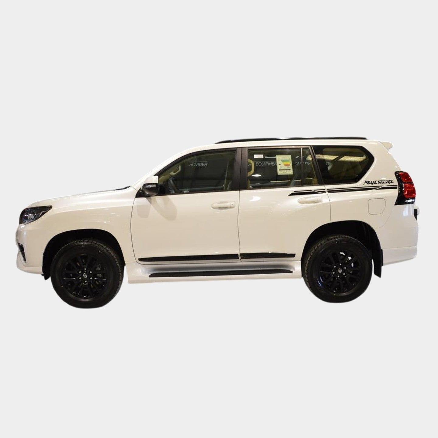 ADVENTURE Black Side Stripe Stickers Decals - Toyota Prado (2018-2023)