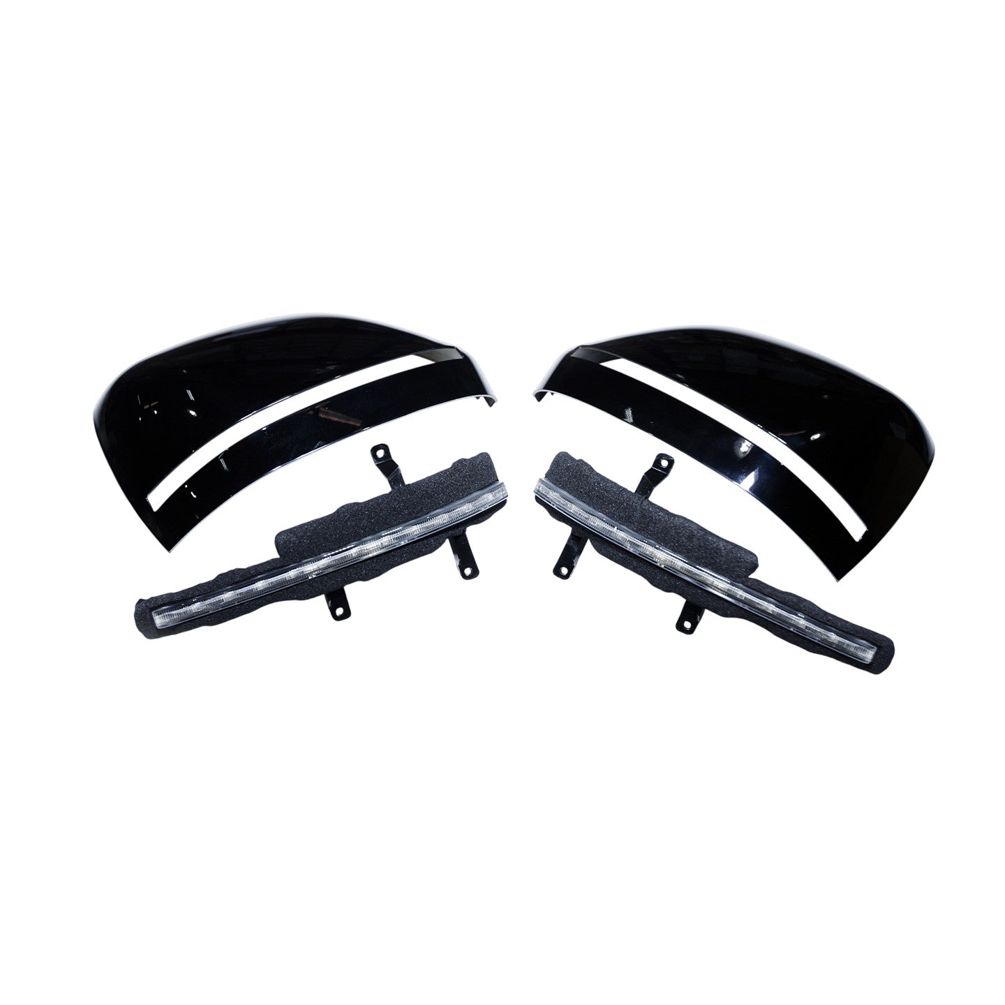 Black Side Mirror Covers with Sequential LED Lights Nissan Patrol Y62