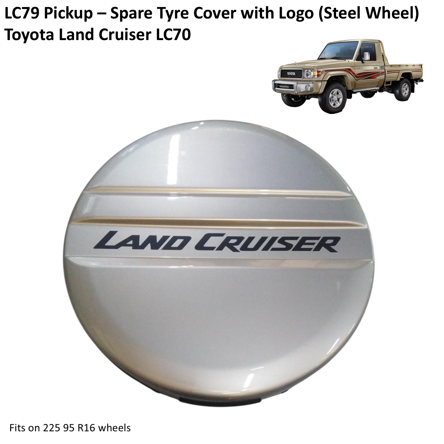 Spare Wheel Cover - Toyota Land Cruiser LC70 LC79 (Steel Wheels)