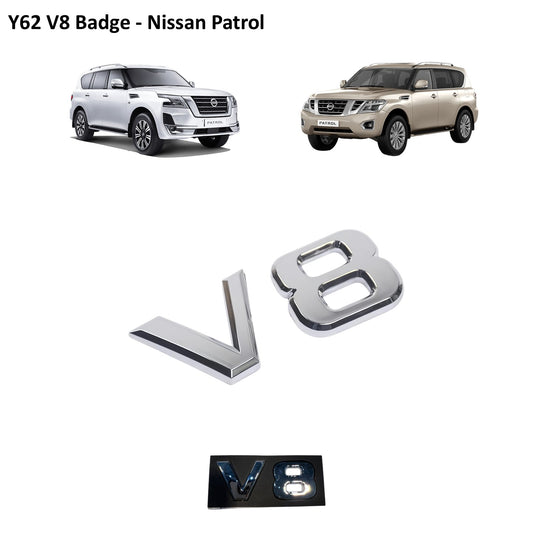 Y62 V8 Emblem Badge - Nissan Patrol
