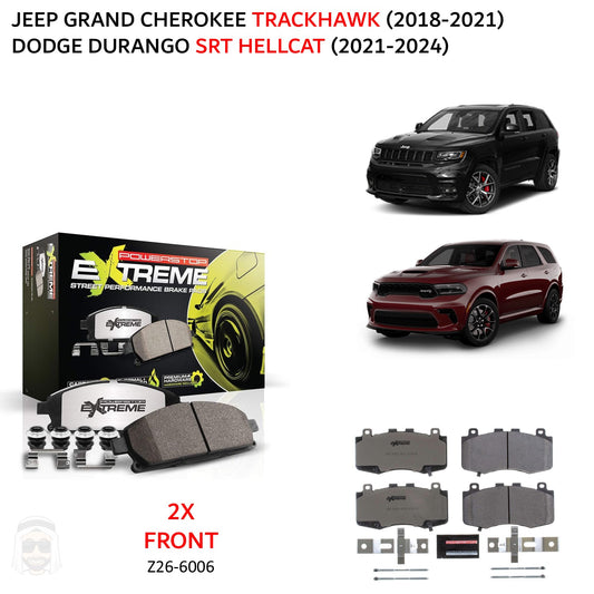 Jeep Trackhawk - Front Carbon Ceramic Brake Pads by PowerStop Extreme Z26 (Grand Cherokee Dodge Durango SRT Hellcat) (Z26-6006)
