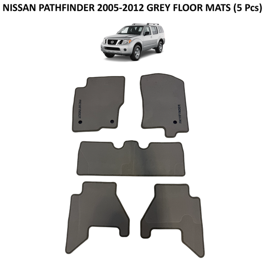 Nissan Pathfinder 2005-2012 Ash Grey Floor Mats with Logo (5 pieces)