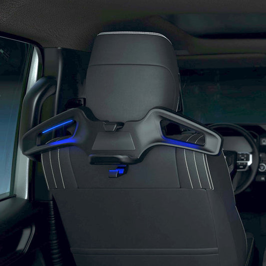 Rear Seat Jacket Hanger with Wireless Charger and Phone Holder (Black)
