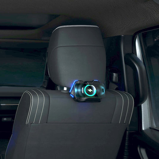 Rear Seat Wireless Charger and Phone Holder (Black)