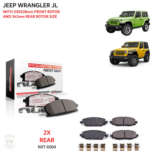 Jeep Wrangler JL (Brake Code BR2 BR6) - Rear Carbon Fiber Ceramic Brake Pads by PowerStop NextGen (NXT-6004)