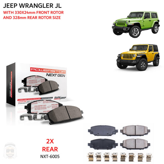 Jeep Wrangler JL (Brake Code BRY) - Rear Carbon Fiber Ceramic Brake Pads by PowerStop NextGen (NXT-6005)