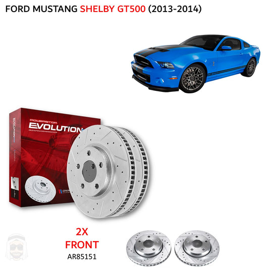 Ford Mustang Shelby GT500 (2013-2014) - Front Drilled and Slotted Brake Disc Rotors by PowerStop Evolution (AR85151XPR)