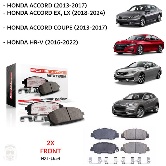 Honda Accord and HRV - Front Carbon Fiber Ceramic Brake Pads by PowerStop NextGen (Sedan Hybrid Coupe) (NXT-1654)