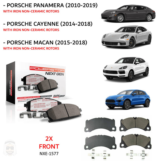 Porsche - Front Carbon Fiber Ceramic Brake Pads by PowerStop NextGen (Panamera Cayenne Macan S 4S Turbo GTS Hybrid) (NXE-1577)