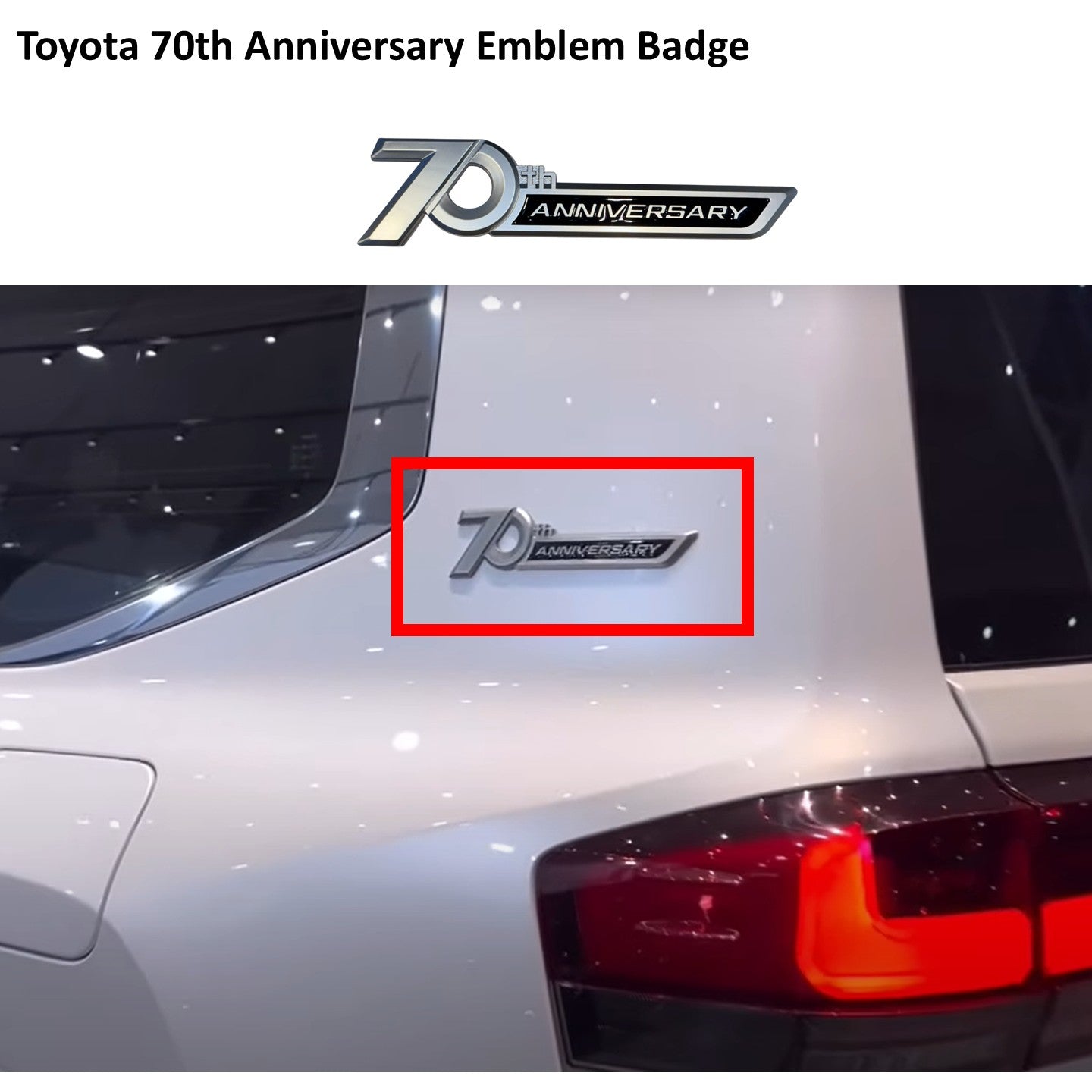 Toyota 70th Anniversary Emblem Badge - Land Cruiser Prado LC250 LC300