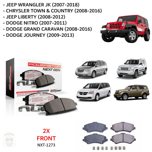 Jeep Wrangler JK Liberty Dodge Nitro - Front Carbon Fiber Ceramic Brake Pads by PowerStop NextGen (NXT-1273)