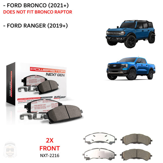 Ford Bronco and Ranger - Front Carbon Fiber Ceramic Brake Pads by PowerStop NextGen (NXT-2216)